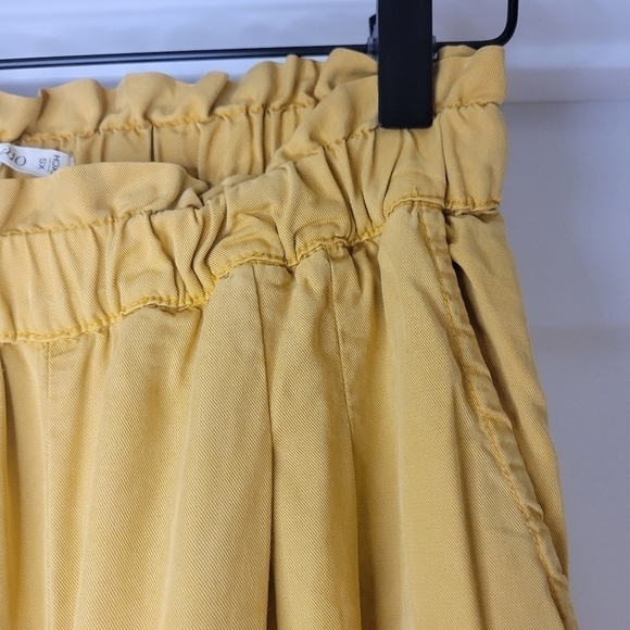 OYSHO Wemen's Wide Leg pants Elastic Waist Two Pockets XS Mustered Color - Picture 5 of 5